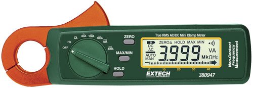 Extech 380947 True RMS Clamp Meter | 400A AC/DC 10kHz Tester