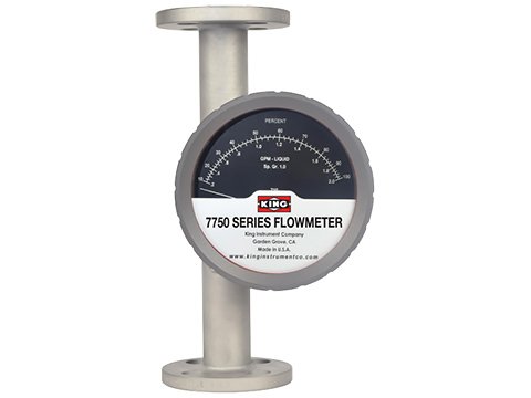 All-Welded SS Rotameter - 33GPH-16.5GPM, 400°F | King 7750 Series