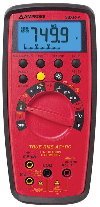 True RMS Multimeter - PC Interface Industrial | Amprobe 38XR-A