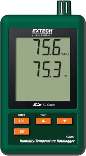 Humidity/Temp Data Logger - SD Card, 2M Readings | Extech SD500