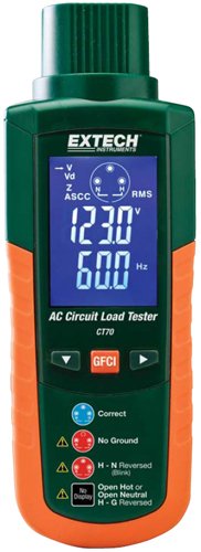 Extech CT70 AC Circuit Load Tester | Outlet & GFCI Circuit Analyzer