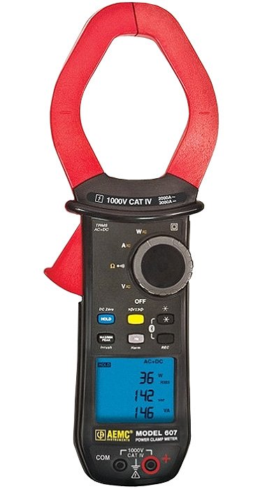 True RMS Power Clamp Meter | AEMC 607 1000V CAT IV Industrial Tester