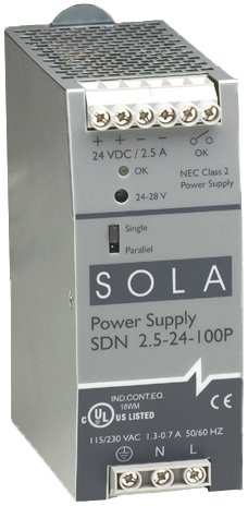 SolaHD SDN-P Series: EN61000-3-2 PFC DIN Rail Power Supply with Sag & Transient Immunity